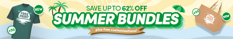 Give your team a fresh look this summer with our GoCustom Bundles. Get new workwear complete with free logo customisation and up to 62% off!